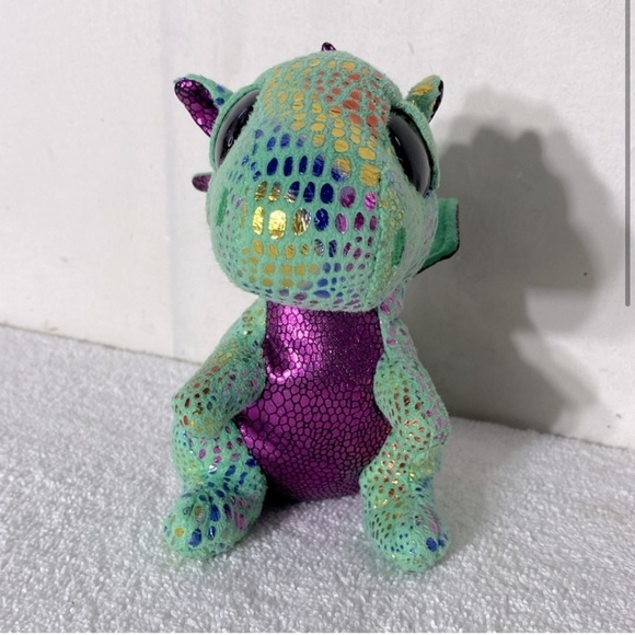 5/$25 Ty Cinder Beanie Boos Green Purple Mini Dragon Plush Stuffed Animal - Picture 2 of 11